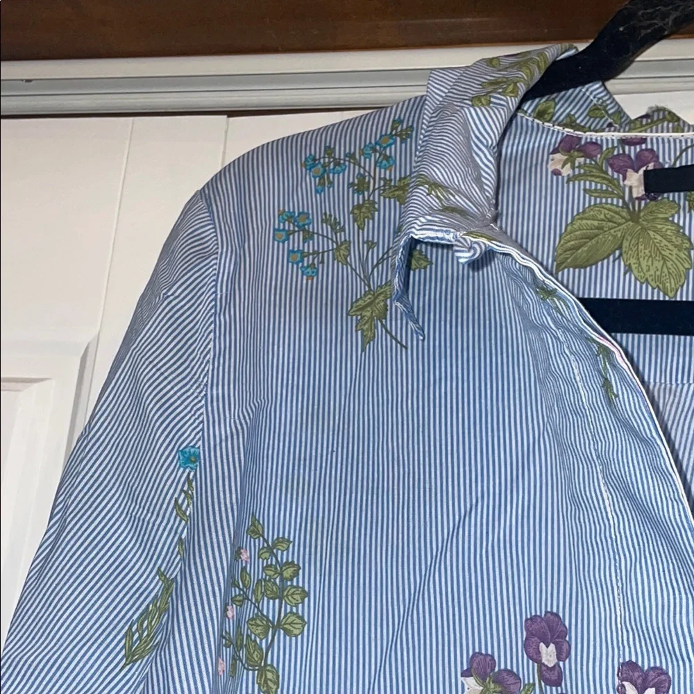 ☀️☀️Max Jeans Floral Button Down Shirt - Blue 🛑Sold🛑 - Picture 4 of 7